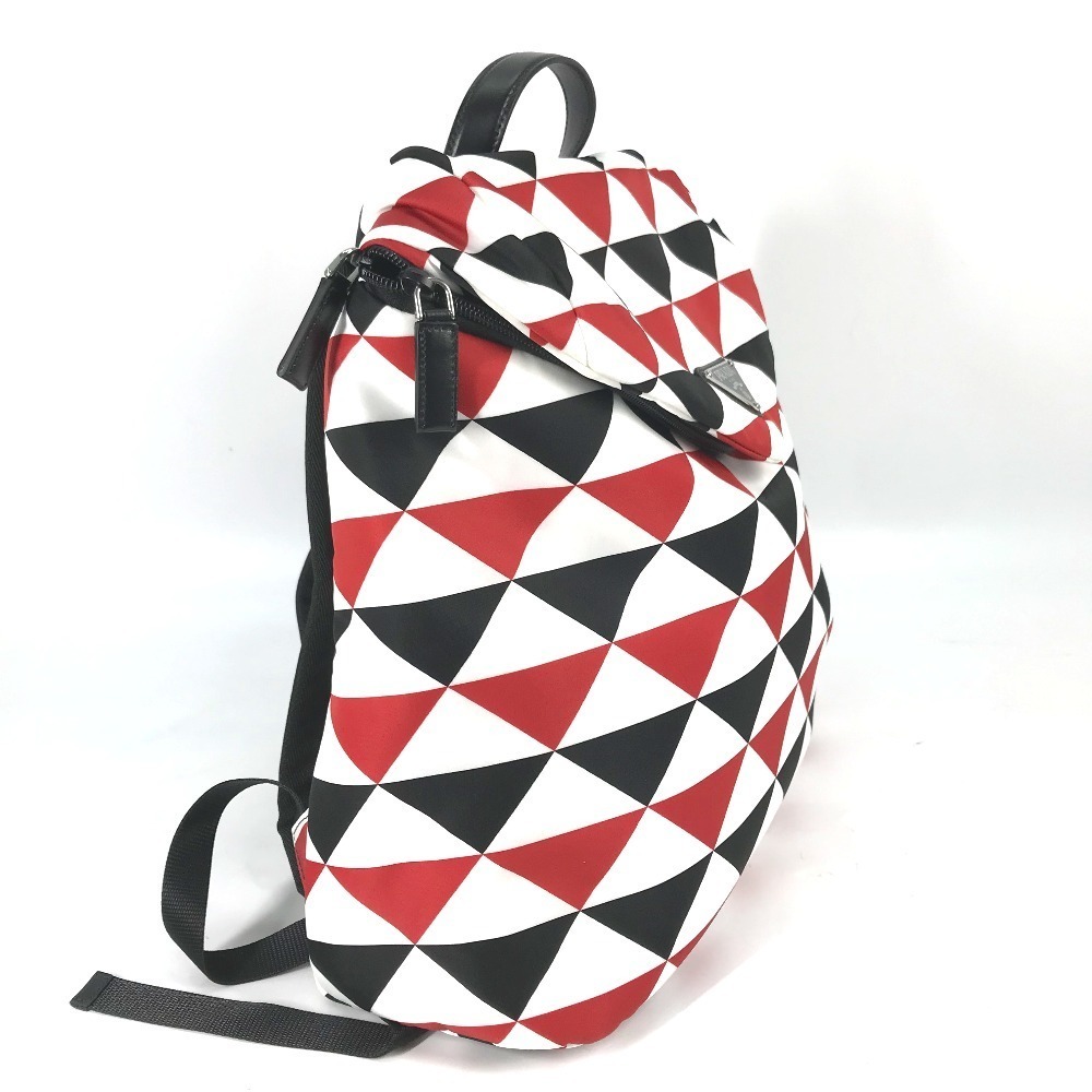 Prada Triangle Backpack Black Check Backpack Nylo… - image 3